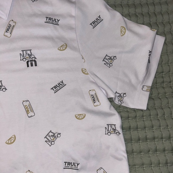 Travis Mathew White Polo Limited edition Truly Seltzer - Picture 3 of 5